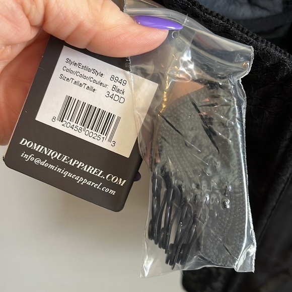 COPY - Dominique “Colette” Strapless Lace Corset Bustier Bridal Longline Bra Bl… - Picture 6 of 11